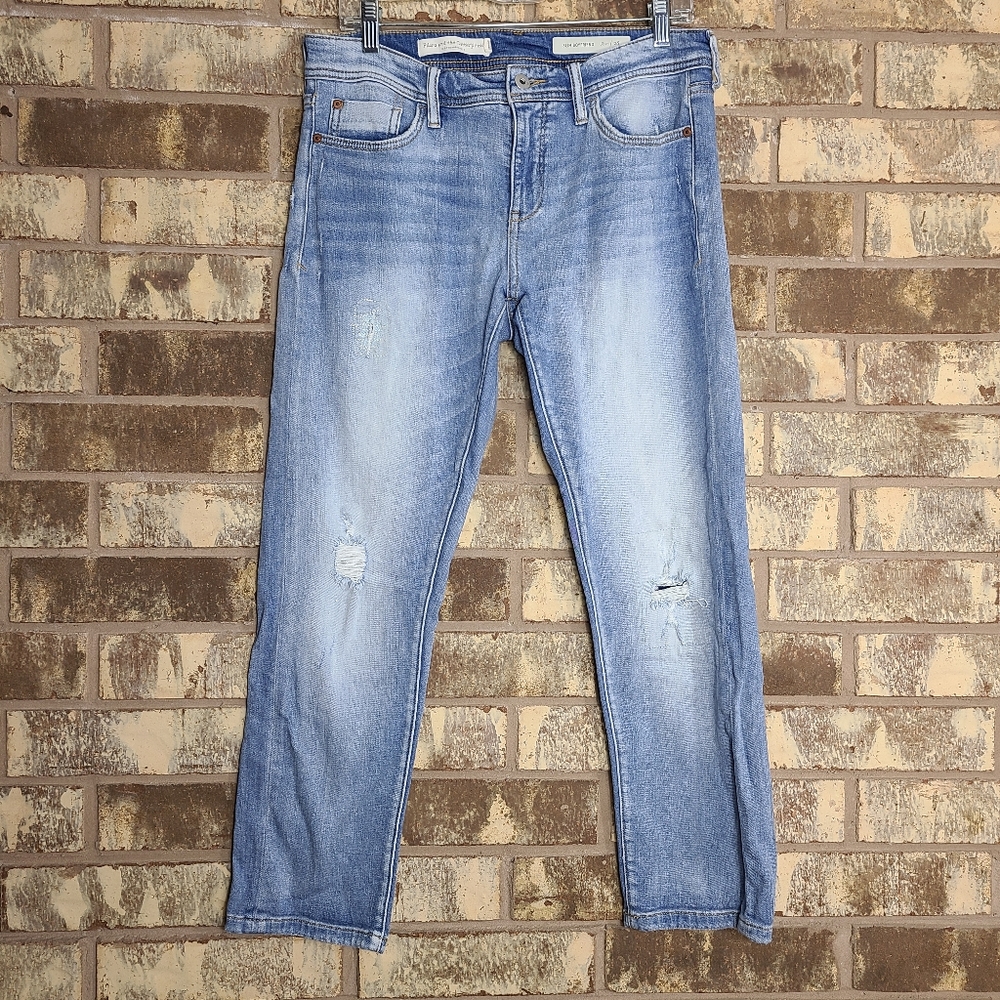 Pilcro and The Letterpress  Anthropologie Sz 28 Light Wash Slim Boyfriend Jeans